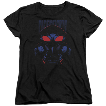Black women's t-shirt with Aquaman Movie Black Manta graphic