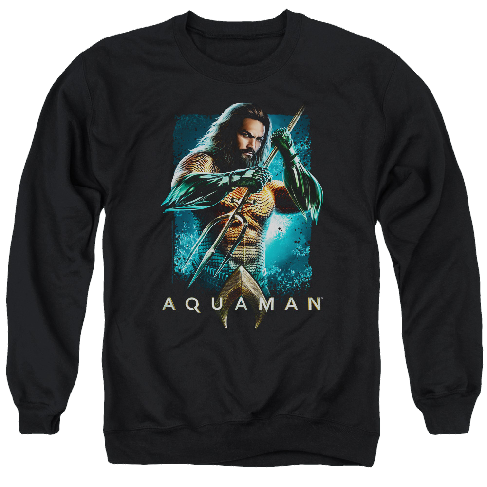 Aquaman Movie Trident - Men's Crewneck Sweatshirt Men's Crewneck Sweatshirt Aquaman   