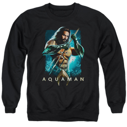 Aquaman Movie Trident - Men's Crewneck Sweatshirt Men's Crewneck Sweatshirt Aquaman   