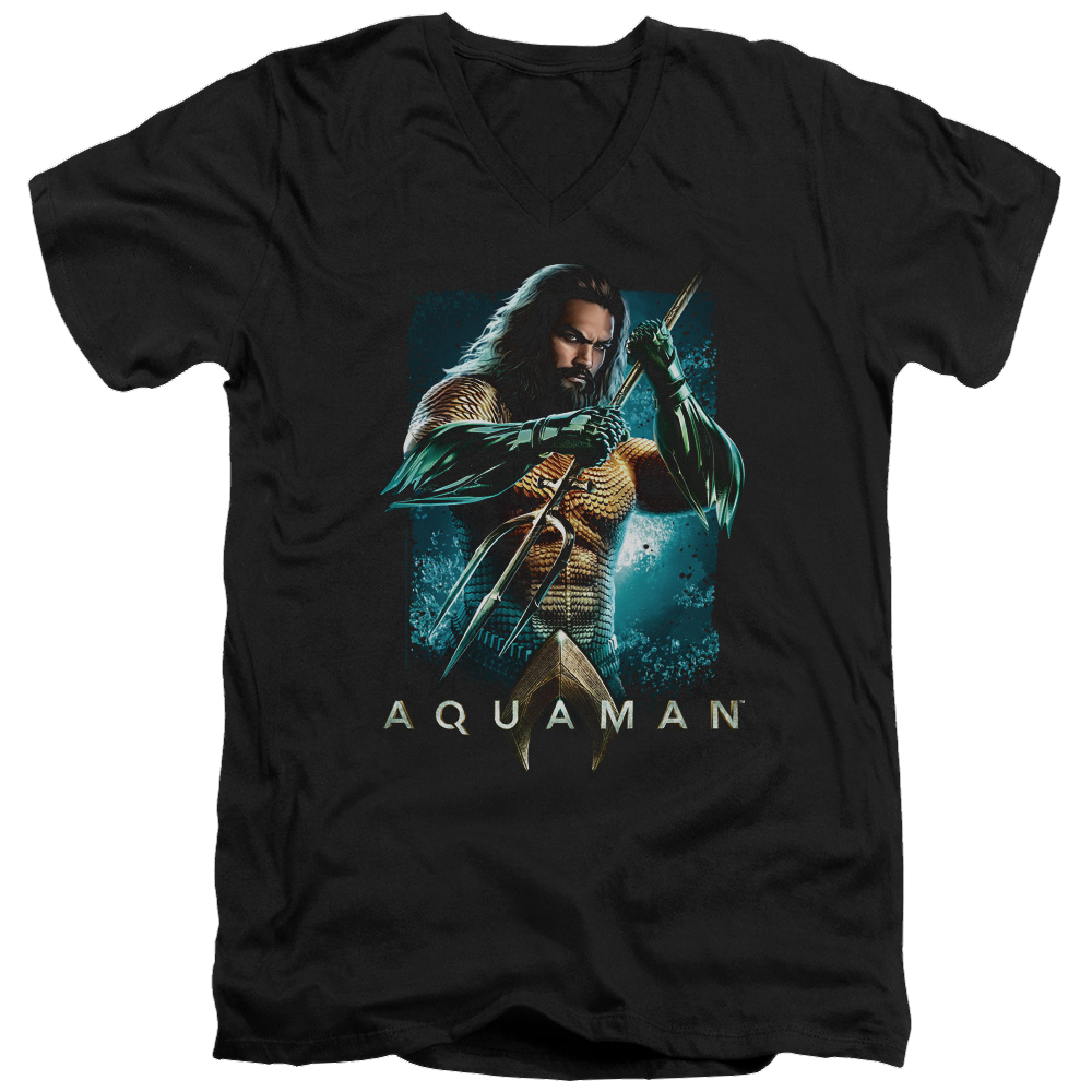 Aquaman Movie Trident - Men's V-Neck T-Shirt Men's V-Neck T-Shirt Aquaman   