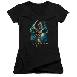 Aquaman Movie Trident - Juniors V-Neck T-Shirt Juniors V-Neck T-Shirt Aquaman   