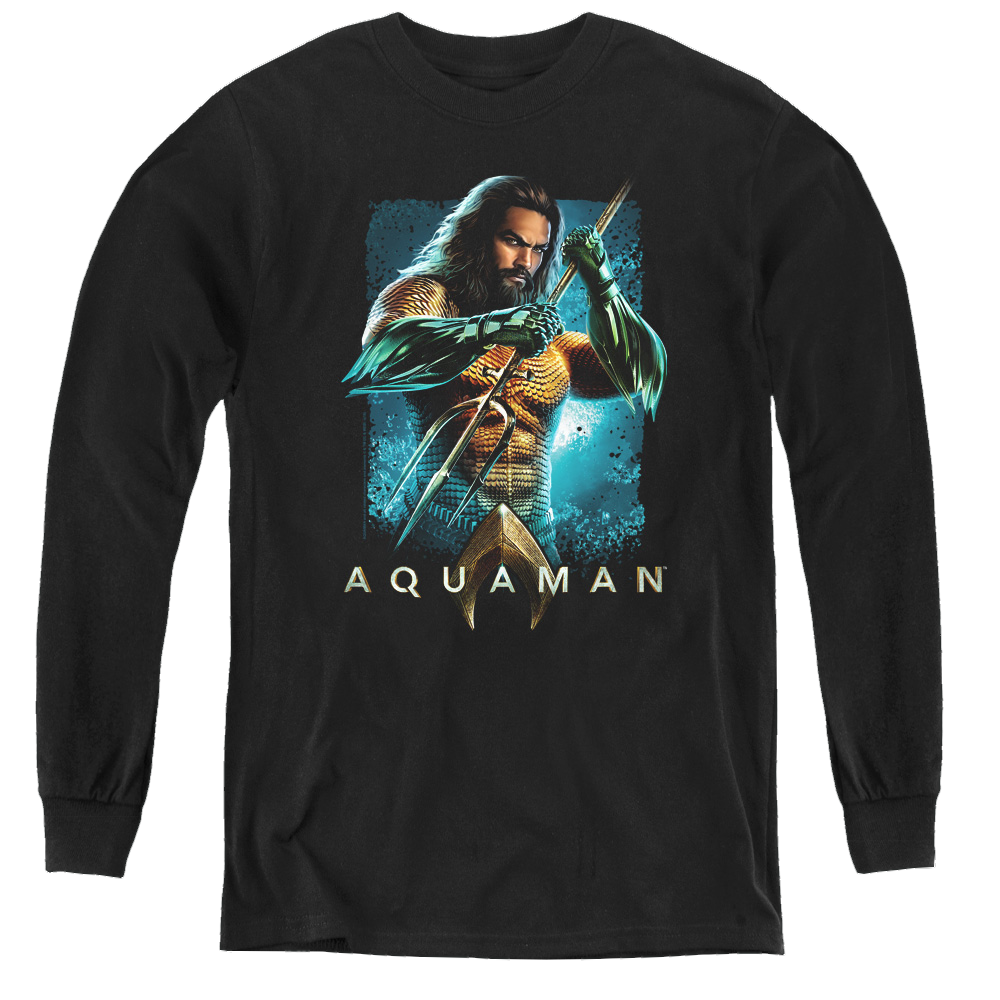 Aquaman Movie Trident - Youth Long Sleeve T-Shirt Youth Long Sleeve T-Shirt Aquaman   