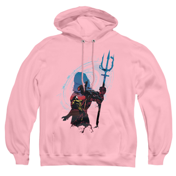 White pullover hoodie with Aquaman Movie Silhouette graphic