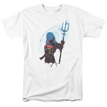 White men's regular fit t-shirt with Aquaman Movie Silhouette graphic