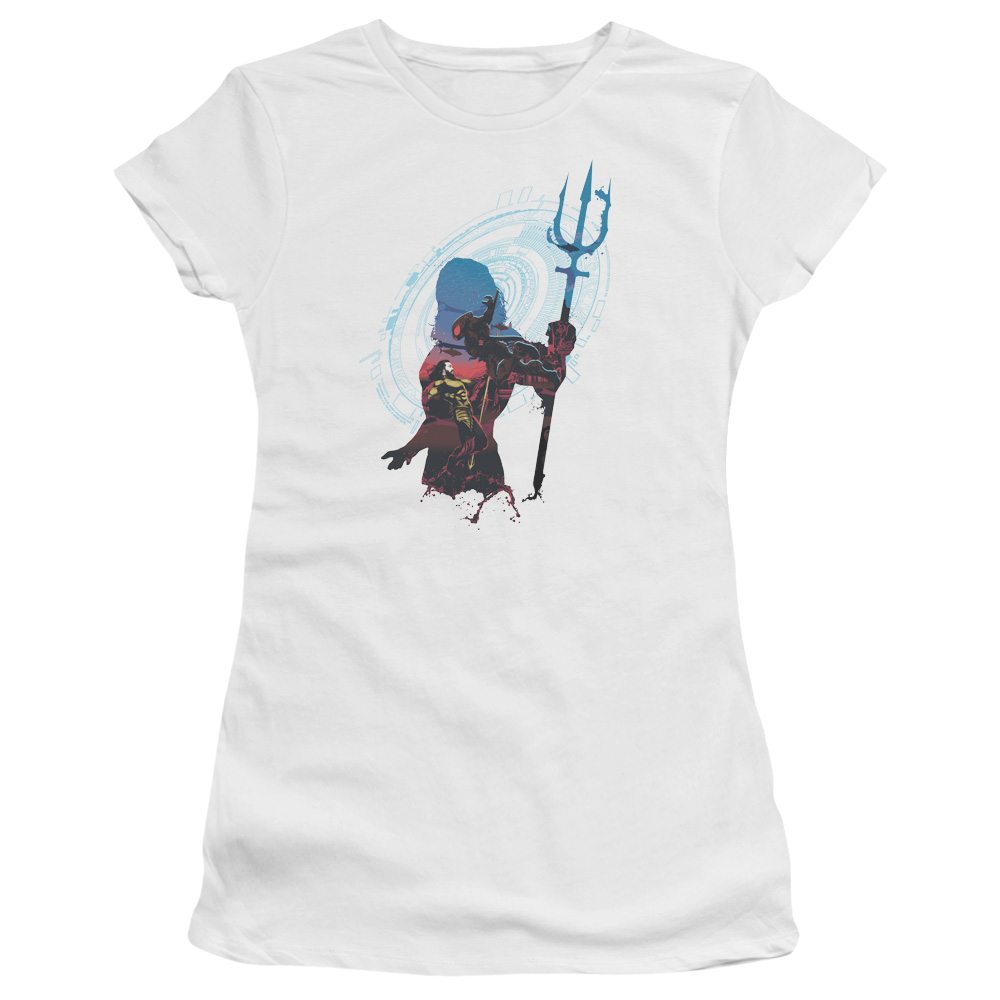 Aquaman Movie Silhouette - Juniors T-Shirt Juniors T-Shirt Aquaman   