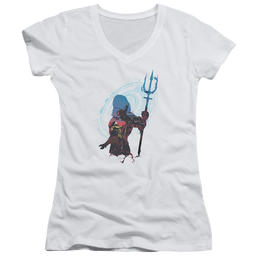 Aquaman Movie Silhouette - Juniors V-Neck T-Shirt Juniors V-Neck T-Shirt Aquaman   