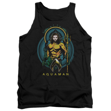Black men's tank with Aquaman Movie Aqua Nouveau graphic