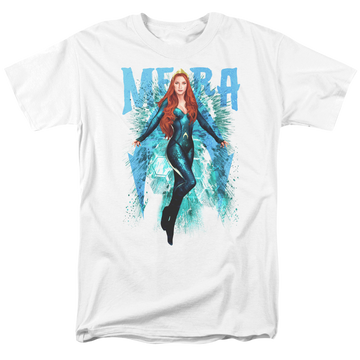 White men's regular fit t-shirt with Aquaman Movie Mera graphic