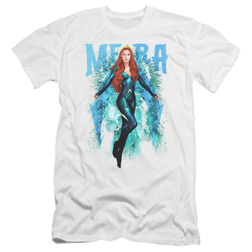 White men's premium slim fit t-shirt with Aquaman Movie Mera graphic