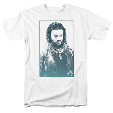 White men's regular fit t-shirt with Aquaman Movie Salt Of The Sea graphic