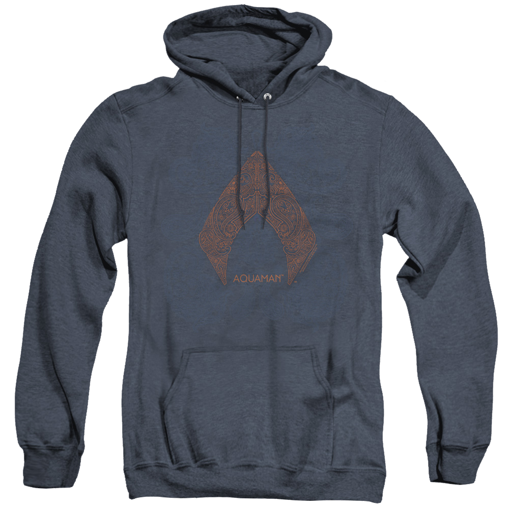 Aquaman Movie Aqua Paisley - Heather Pullover Hoodie Heather Pullover Hoodie Aquaman   