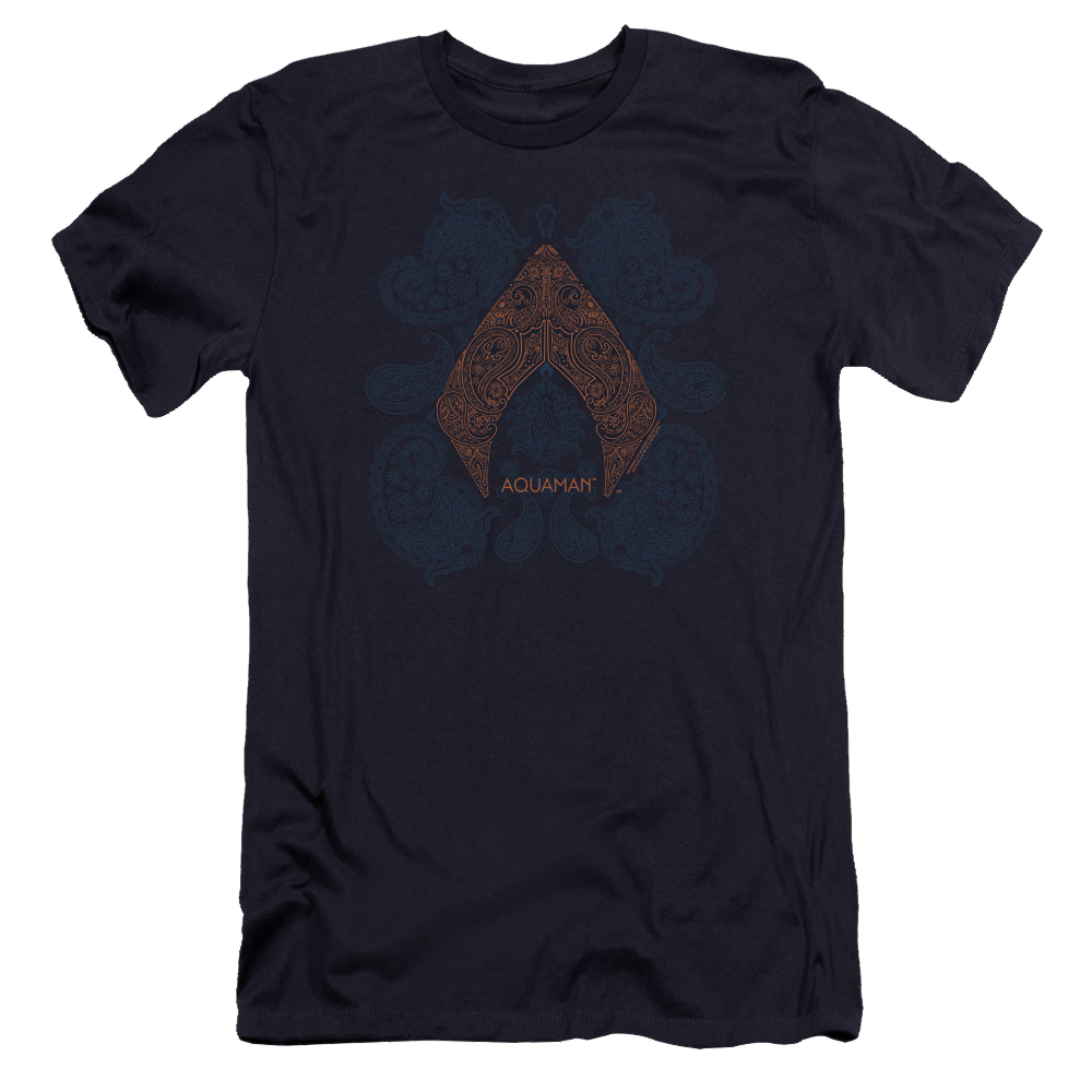 Aquaman Movie Aqua Paisley - Men's Premium Slim Fit T-Shirt Men's Premium Slim Fit T-Shirt Aquaman   