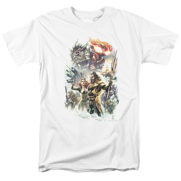 White men's regular fit t-shirt with Aquaman Movie King Of Atlantis graphic