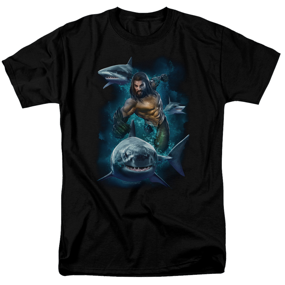 Aquaman Movie Swimming With Sharks - Men's Regular Fit T-Shirt Men's Regular Fit T-Shirt Aquaman   