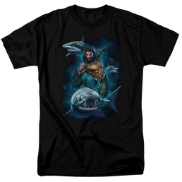 Aquaman Movie Swimming With Sharks - Men's Regular Fit T-Shirt Men's Regular Fit T-Shirt Aquaman   