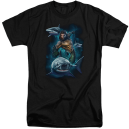 Aquaman Movie Swimming With Sharks - Men's Tall Fit T-Shirt Men's Tall Fit T-Shirt Aquaman   