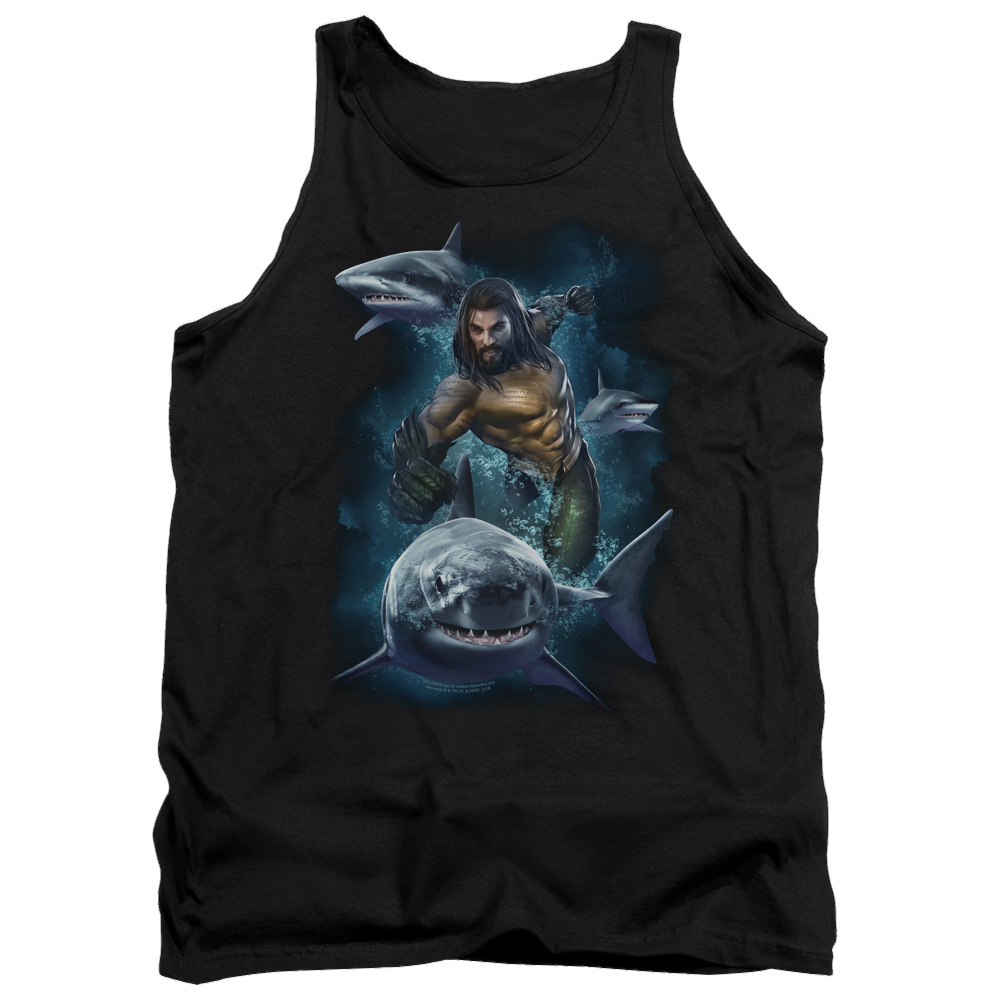 Aquaman Movie Swimming With Sharks - Men's Tank Top Men's Tank Aquaman   