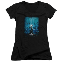 Aquaman Movie Poster - Juniors V-Neck T-Shirt Juniors V-Neck T-Shirt Aquaman   