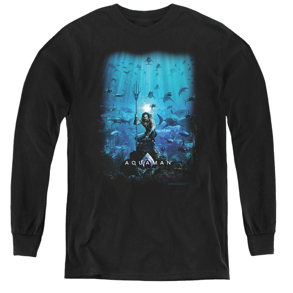 Aquaman Movie Poster - Youth Long Sleeve T-Shirt Youth Long Sleeve T-Shirt Aquaman   