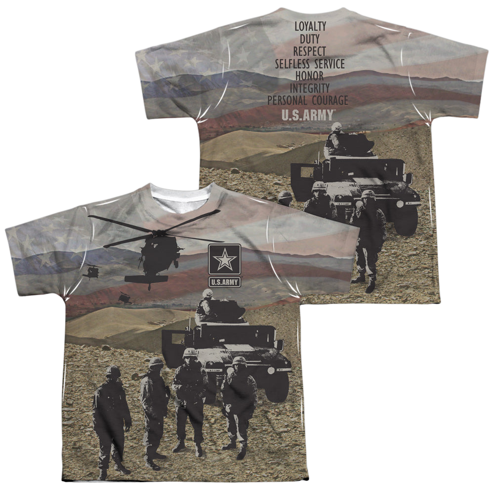 U.S. Army Values (Front/Back Print) - Youth All-Over Print T-Shirt Youth All-Over Print T-Shirt (Ages 8-12) U.S. Army   