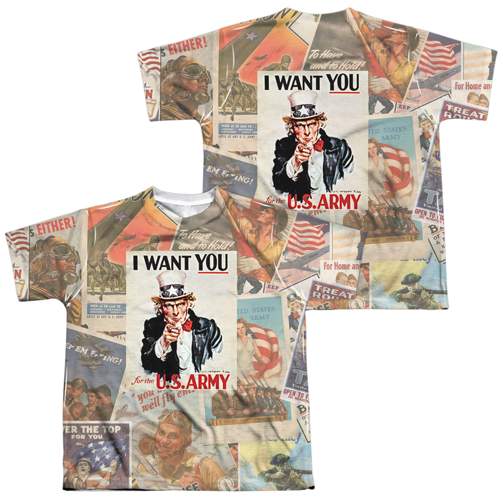 U.S. Army Vintage Collage (Front/Back Print) - Youth All-Over Print T-Shirt Youth All-Over Print T-Shirt (Ages 8-12) U.S. Army   