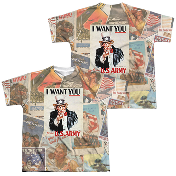U.S. Army Vintage Collage (Front/Back Print) - Youth All-Over Print T-Shirt Youth All-Over Print T-Shirt (Ages 8-12) U.S. Army   