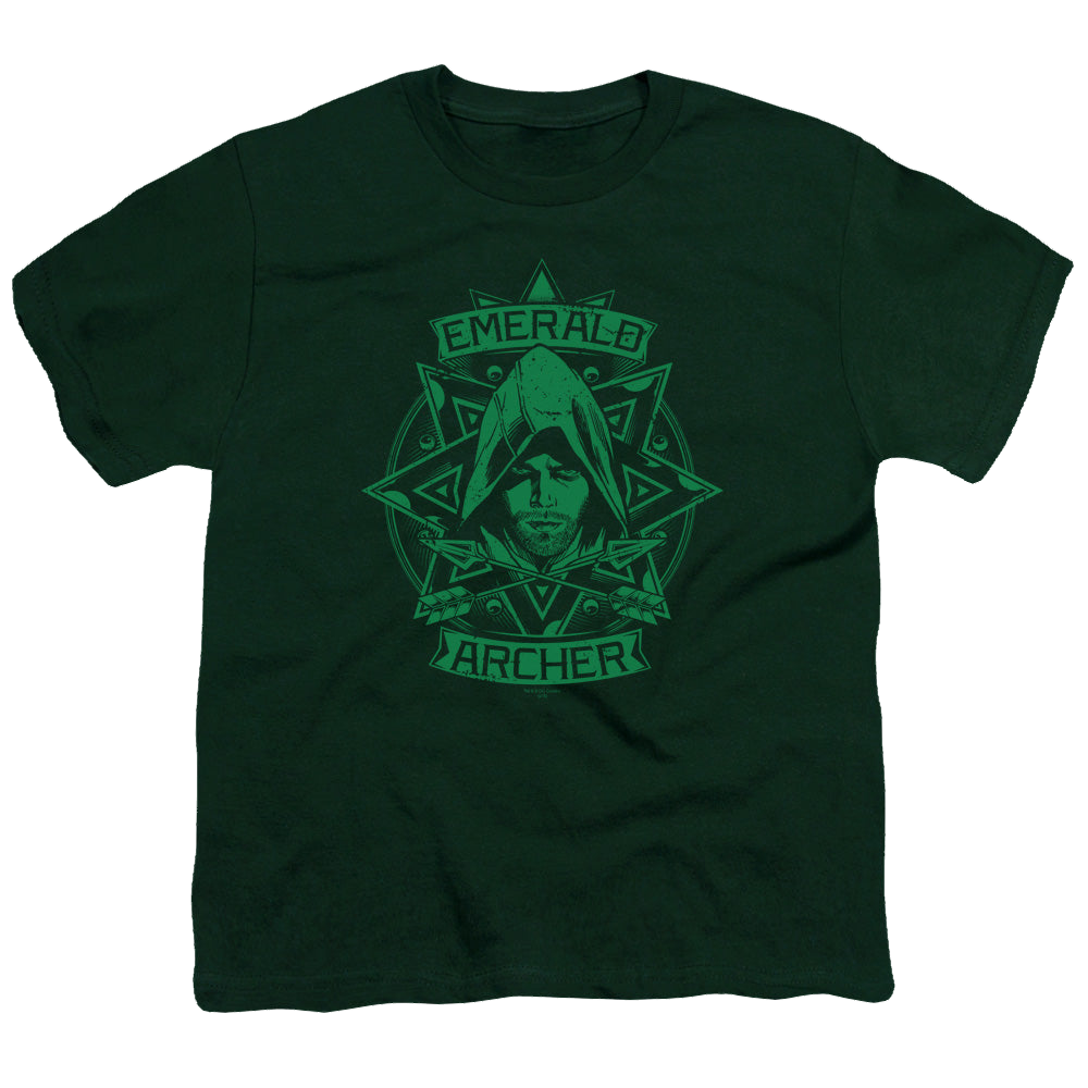 Arrow The Television Series Archer Illustration - Youth T-Shirt Youth T-Shirt (Ages 8-12) Green Arrow   