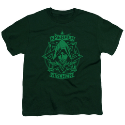 Arrow The Television Series Archer Illustration - Youth T-Shirt Youth T-Shirt (Ages 8-12) Green Arrow   