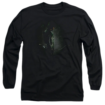 Arrow In The Shadows - Men's Long Sleeve T-Shirt Green Arrow
