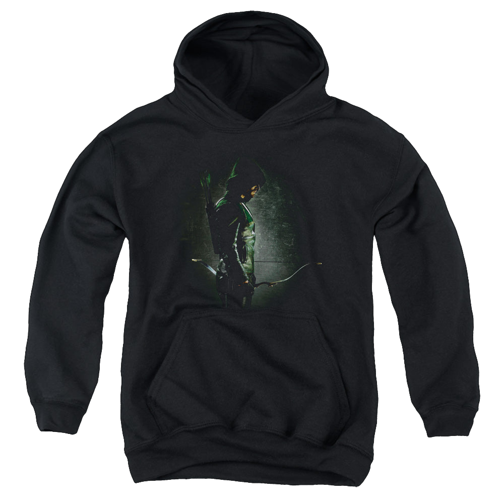 Arrow The Television Series In The Shadows - Youth Hoodie Youth Hoodie (Ages 8-12) Green Arrow   