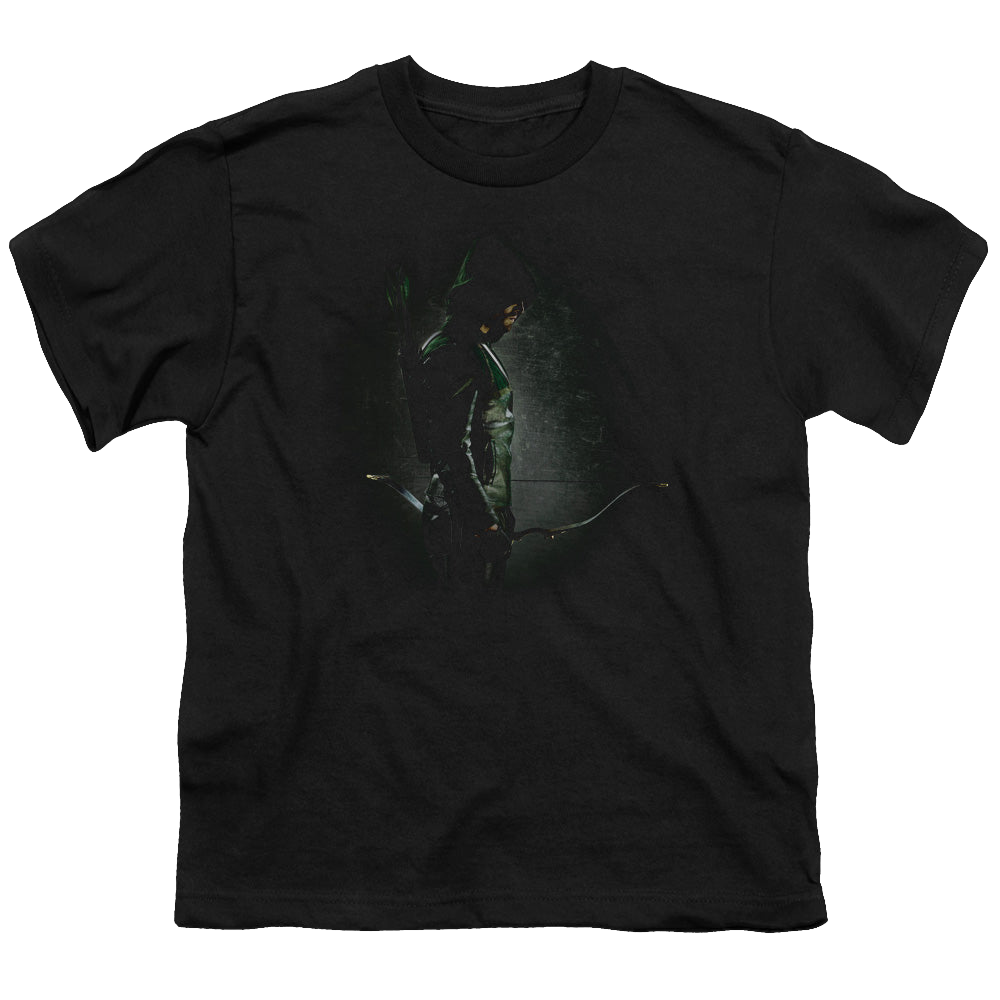 Arrow The Television Series In The Shadows - Youth T-Shirt Youth T-Shirt (Ages 8-12) Green Arrow   
