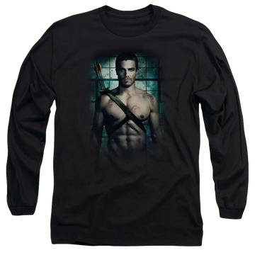 Arrow Shirtless - Men's Long Sleeve T-Shirt Green Arrow