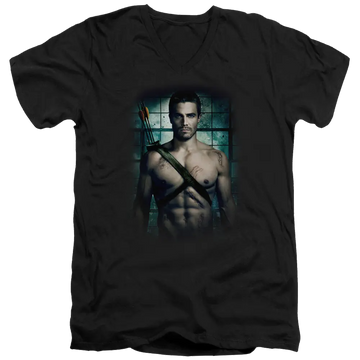 Arrow Shirtless - Men's V-Neck T-Shirt Green Arrow