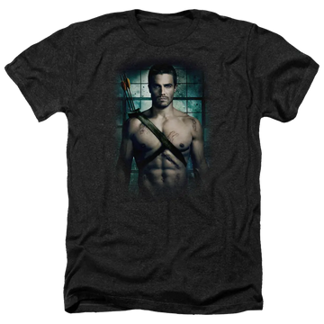 Arrow Shirtless - Men's Heather T-Shirt Green Arrow