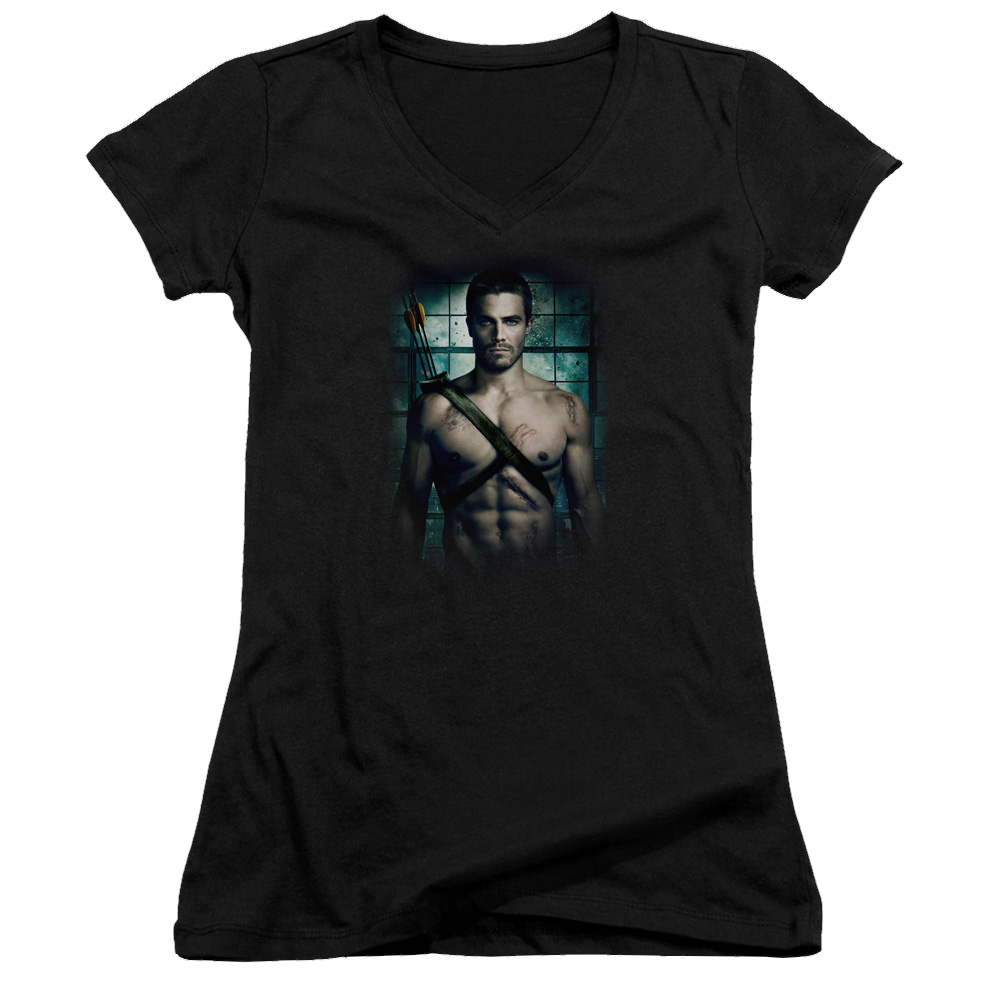 Arrow Shirtless - Juniors V-Neck T-Shirt Juniors V-Neck T-Shirt Green Arrow   