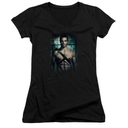 Arrow Shirtless - Juniors V-Neck T-Shirt Juniors V-Neck T-Shirt Green Arrow   