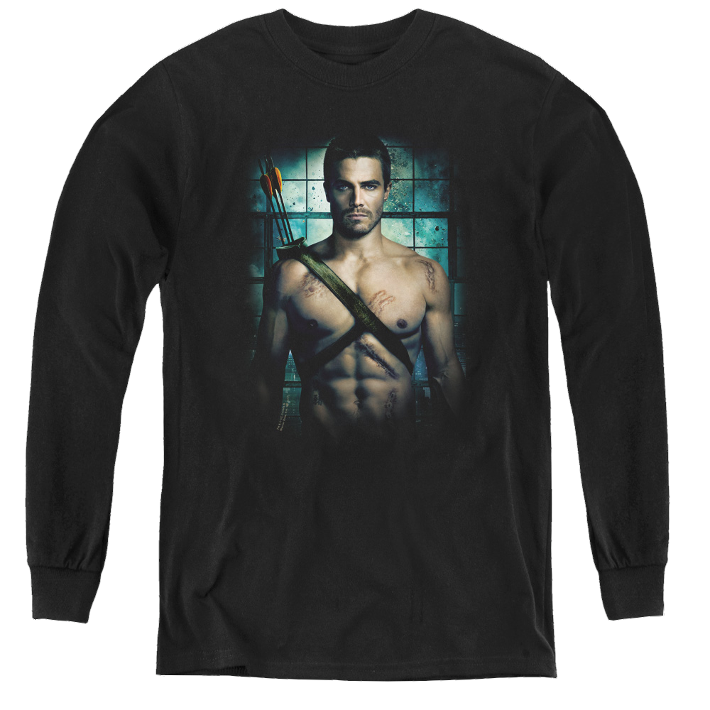 Arrow The Television Series Shirtless - Youth Long Sleeve T-Shirt Youth Long Sleeve T-Shirt Green Arrow   