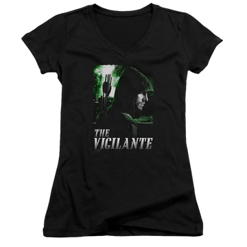 Arrow Star City Defender - Juniors V-Neck T-Shirt Green Arrow