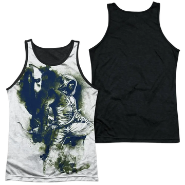 Arrow Spray Paint Men's Black Back Tank Green Arrow