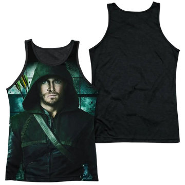 Arrow Two Sides Men's Black Back Tank Green Arrow