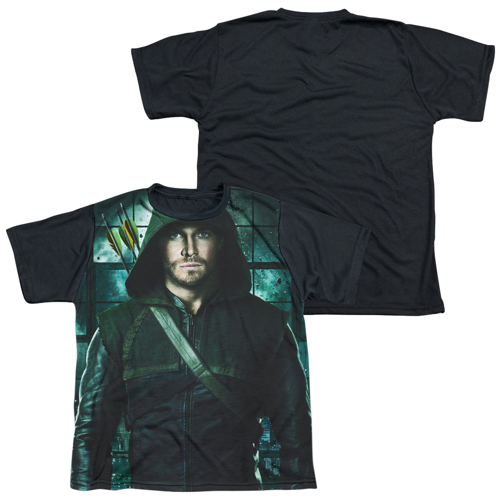 Arrow The Television Series Two Sides - Youth Black Back T-Shirt Youth Black Back T-Shirt (Ages 8-12) Green Arrow   
