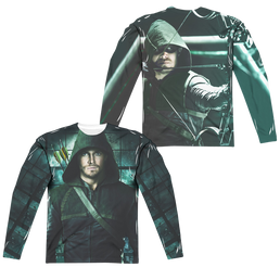 Arrow The Television Series Two Sides (Front/Back Print) - Men's All-Over Print Long Sleeve Men's All-Over Print Long Sleeve Green Arrow   