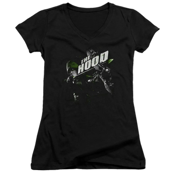 Arrow Take Aim - Juniors V-Neck T-Shirt Green Arrow