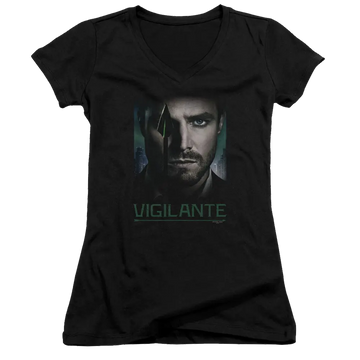 Arrow Good Eye - Juniors V-Neck T-Shirt Green Arrow