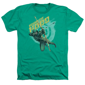 Arrow Beware - Men's Heather T-Shirt Green Arrow