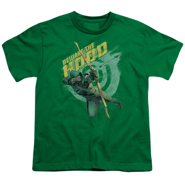 Arrow The Television Series Beware - Youth T-Shirt Youth T-Shirt (Ages 8-12) Green Arrow   
