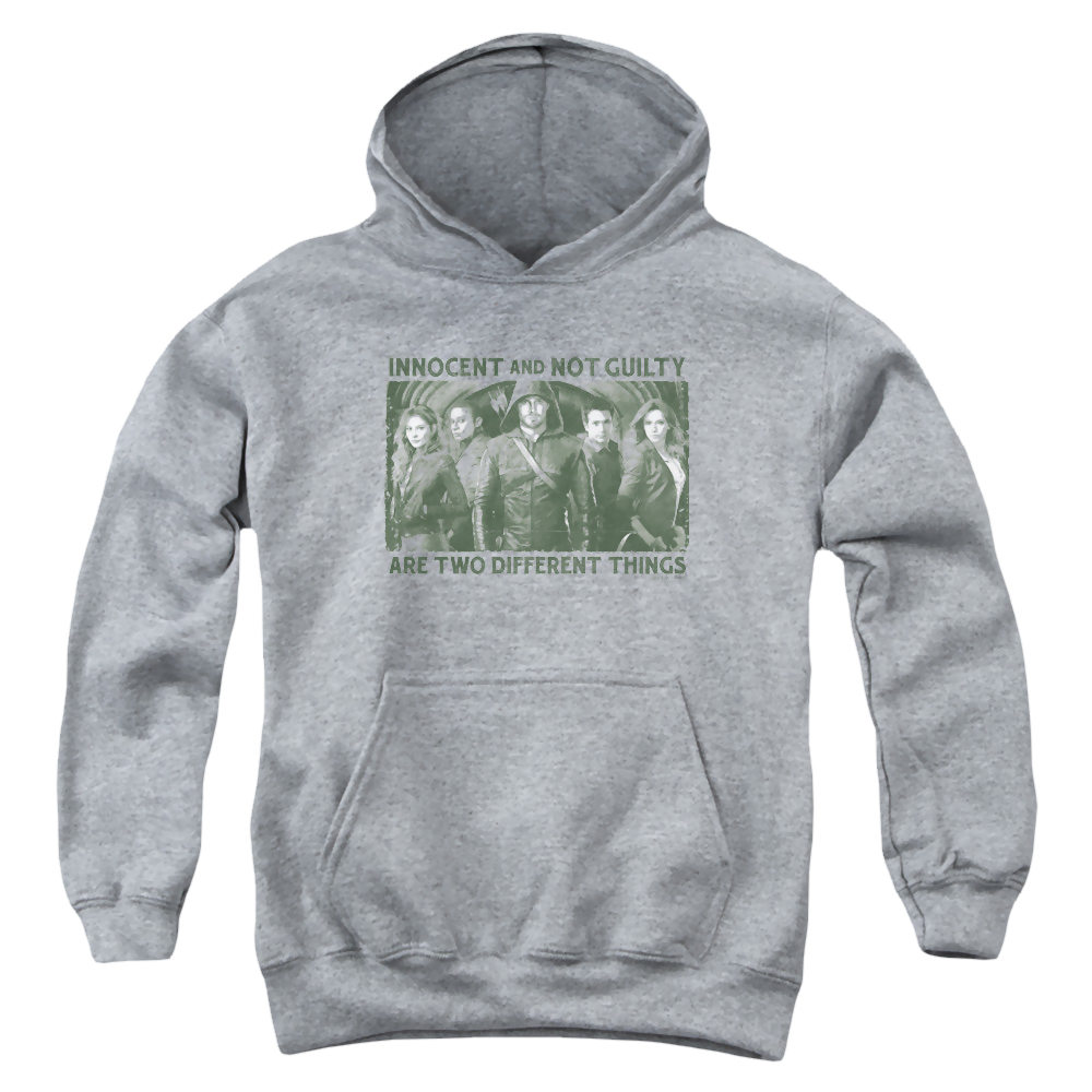 Arrow The Television Series Not Guilty - Youth Hoodie Youth Hoodie (Ages 8-12) Green Arrow   