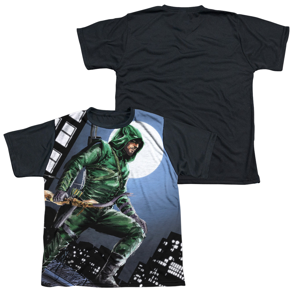 Arrow The Television Series Night Watch - Youth Black Back T-Shirt Youth Black Back T-Shirt (Ages 8-12) Green Arrow   