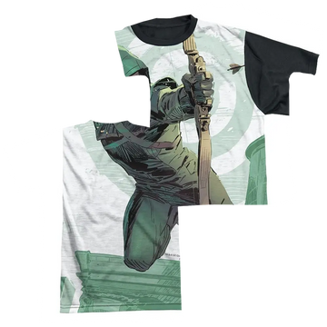 Arrow City Bullseye - Men's Black Back T-Shirt Green Arrow