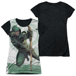 Arrow City Bullseye - Juniors Black Back T-Shirt Juniors Black Back T-Shirt Green Arrow   